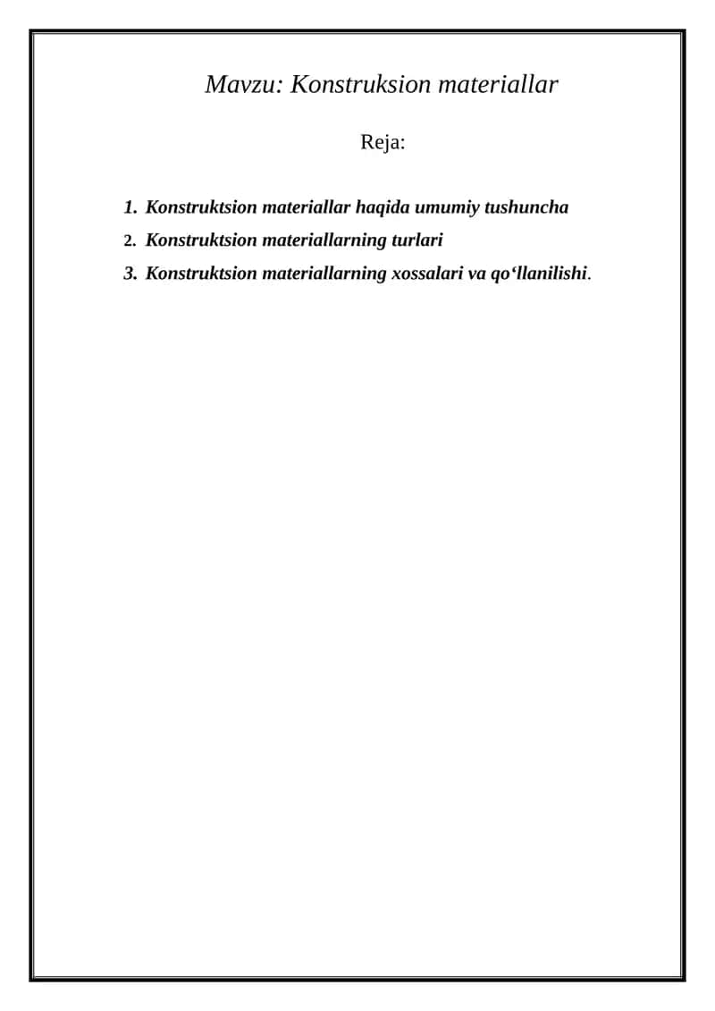 Konstruksion materiallar