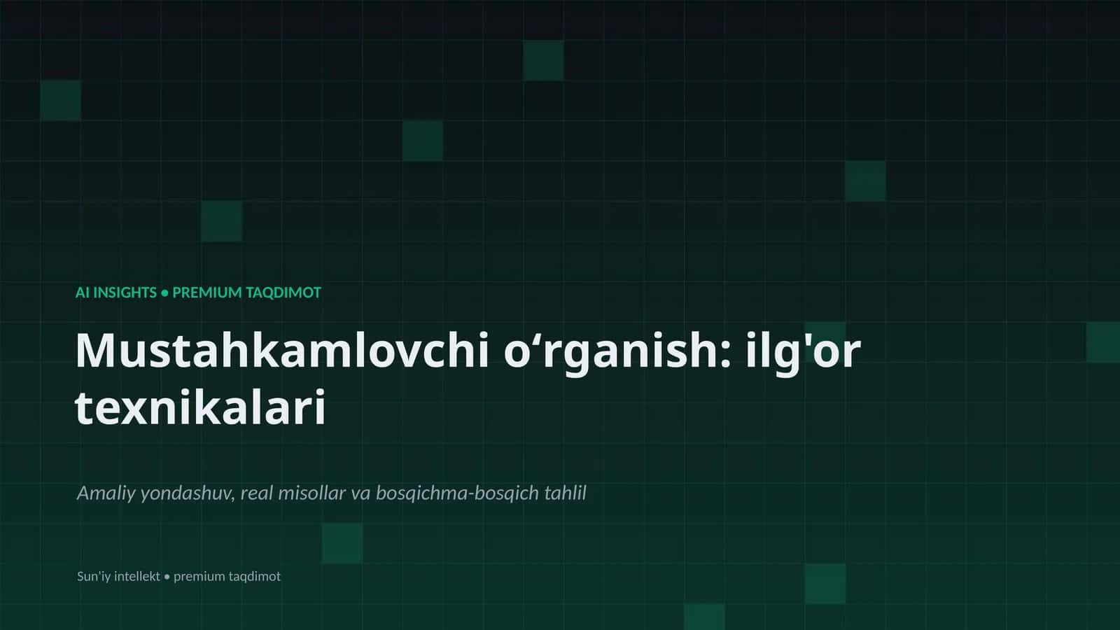 AI INSIGHTS • PREMIUM TAQDIMOT