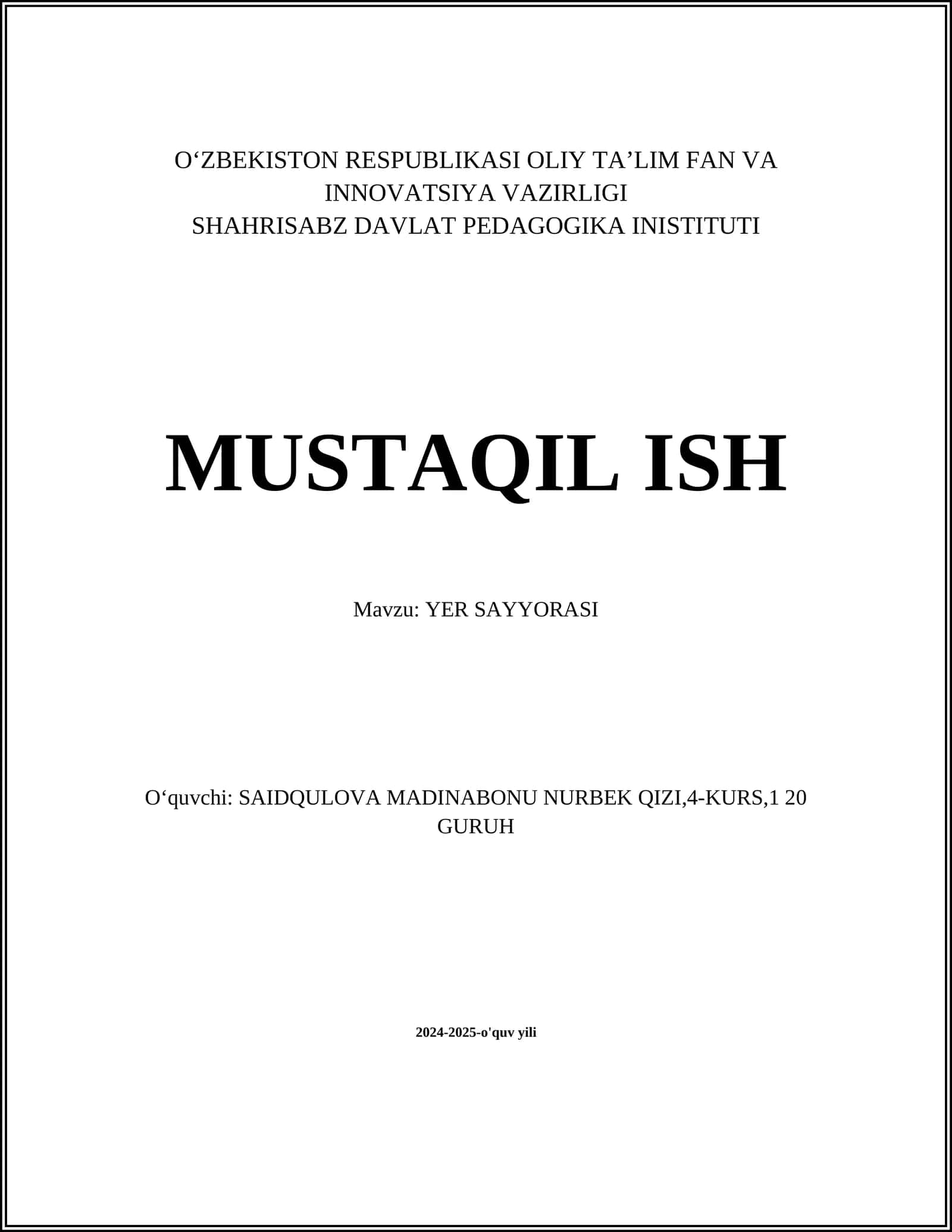 YER SAYYORASI