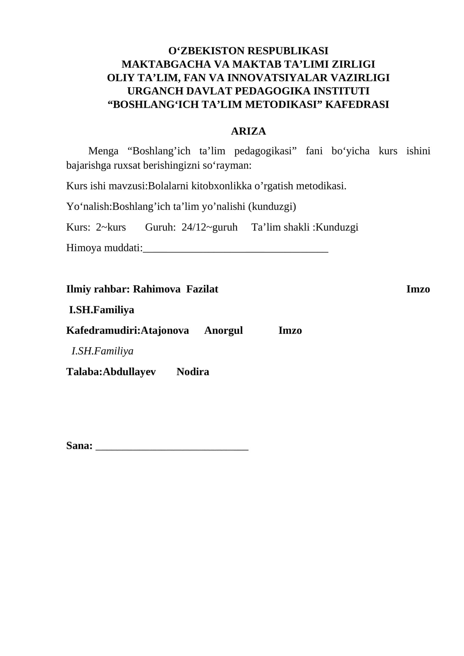 Bolalarni kitobxonlikka o’rgatish metodikasi