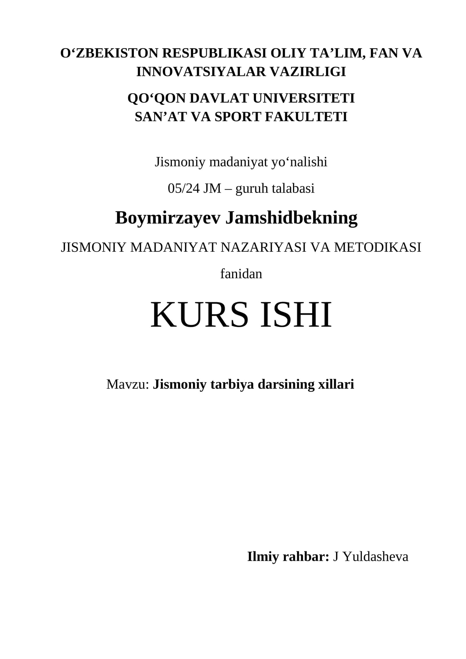 Jismoniy tarbiya darslarining xillari