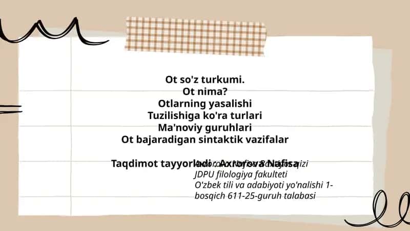 Ot so'z turkumi