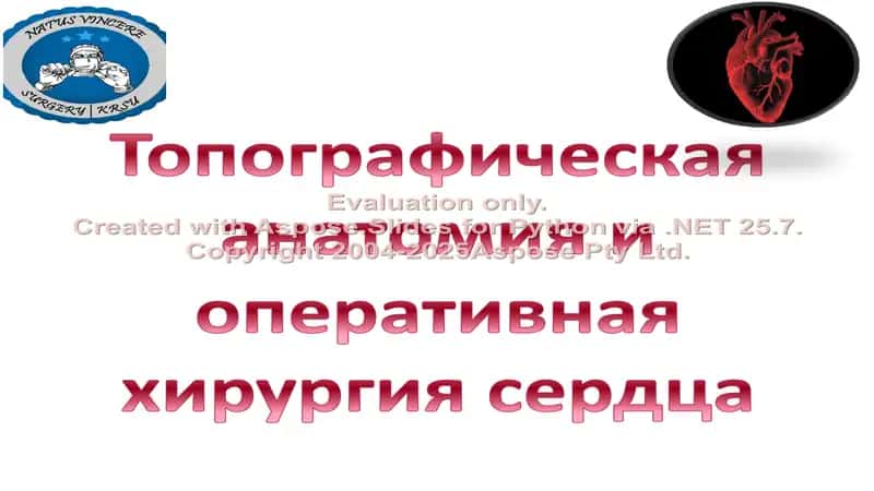 Топографическая анатомия и оперативная хирургия сердца