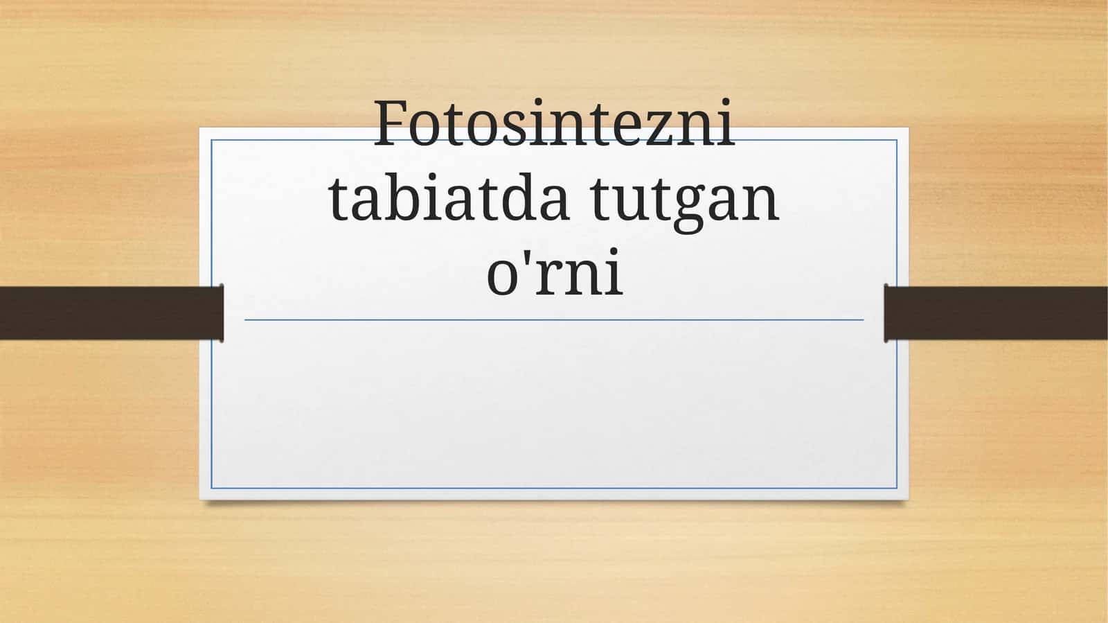Fotosinteznitabiatdatutgano'rni