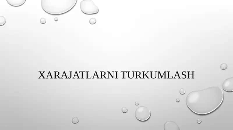 Xarajatlarni turkumlash