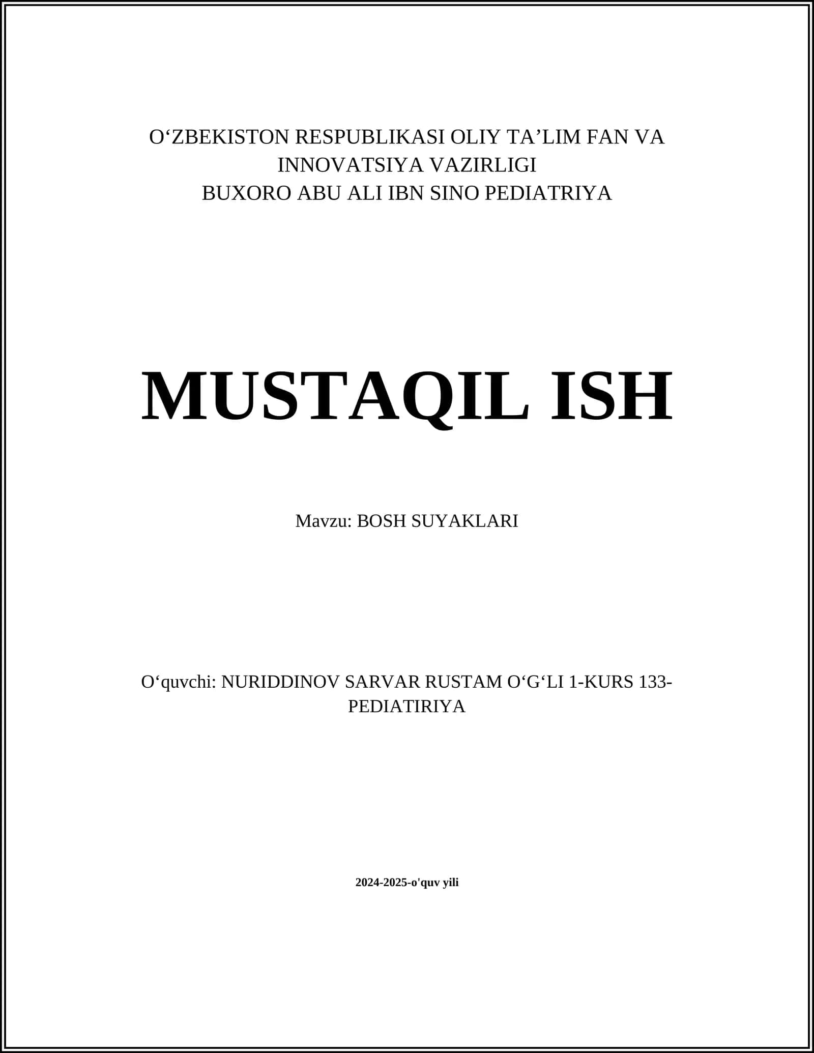Bosh suyaklari