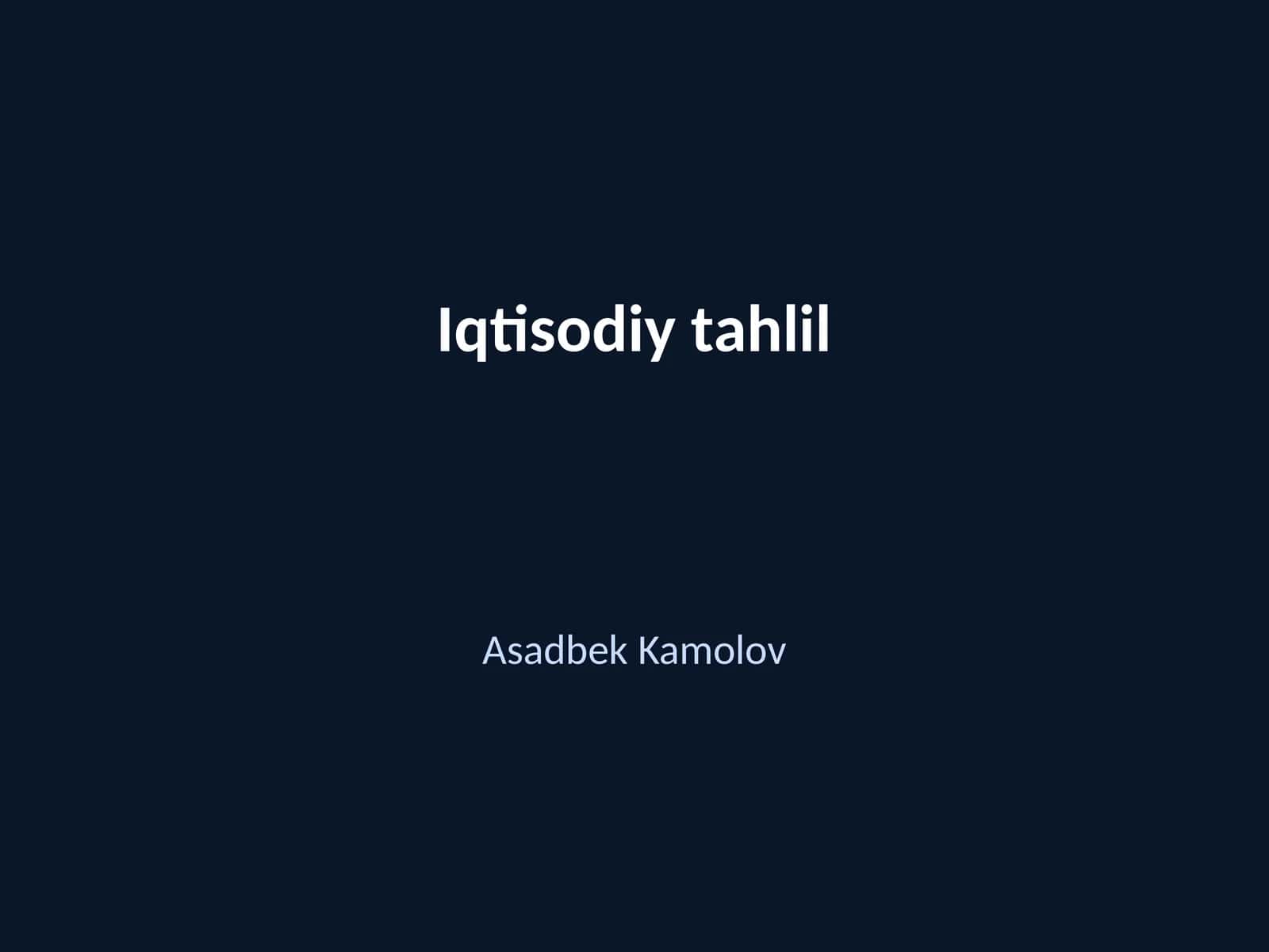 Iqtisodiy tahlil