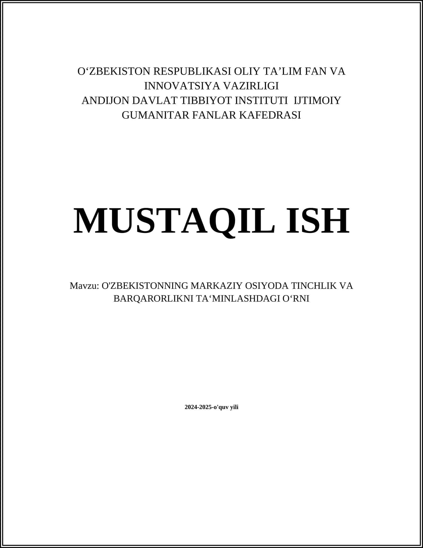 O'zbekistonning mintaqaviy diplomatiya siyosati