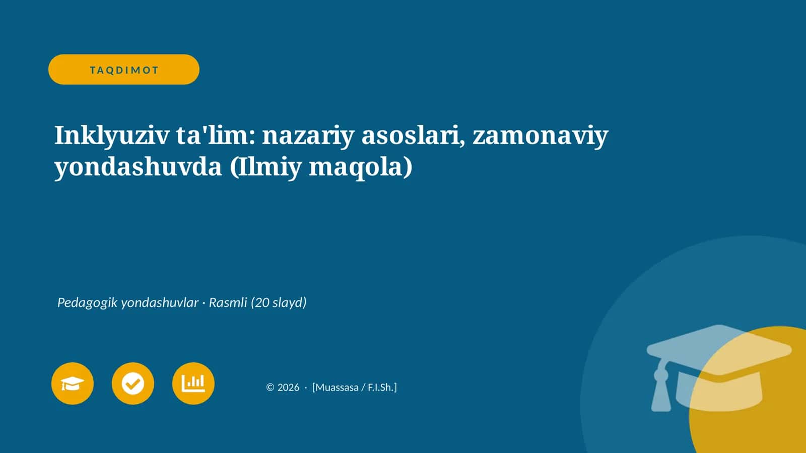 Inklyuziv ta'lim: nazariy asoslari, zamonaviy yondashuvda (Ilmiy maqola)