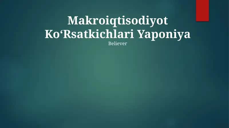 Makroiqtisodiyot KoʻRsatkichlari Yaponiya