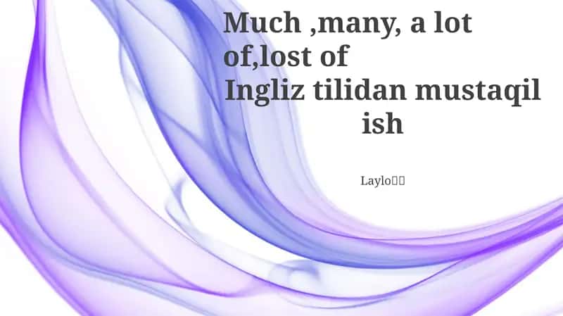 Ingliz tilidan mustaqil ish