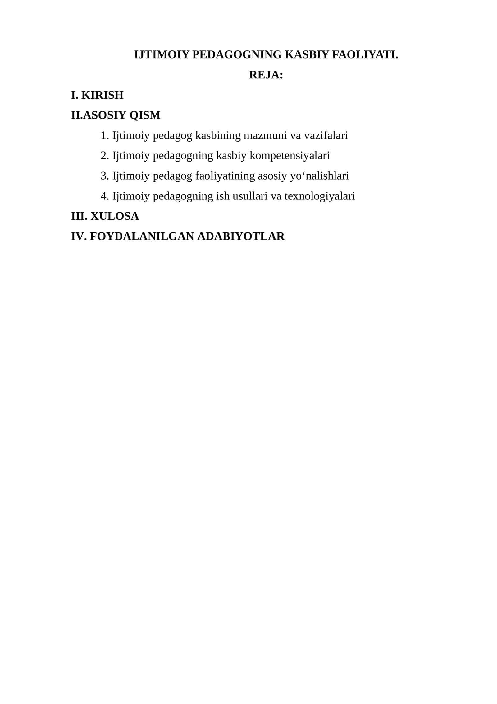 Ijtimoiy Pedagogning Kasbiy Faoliyati