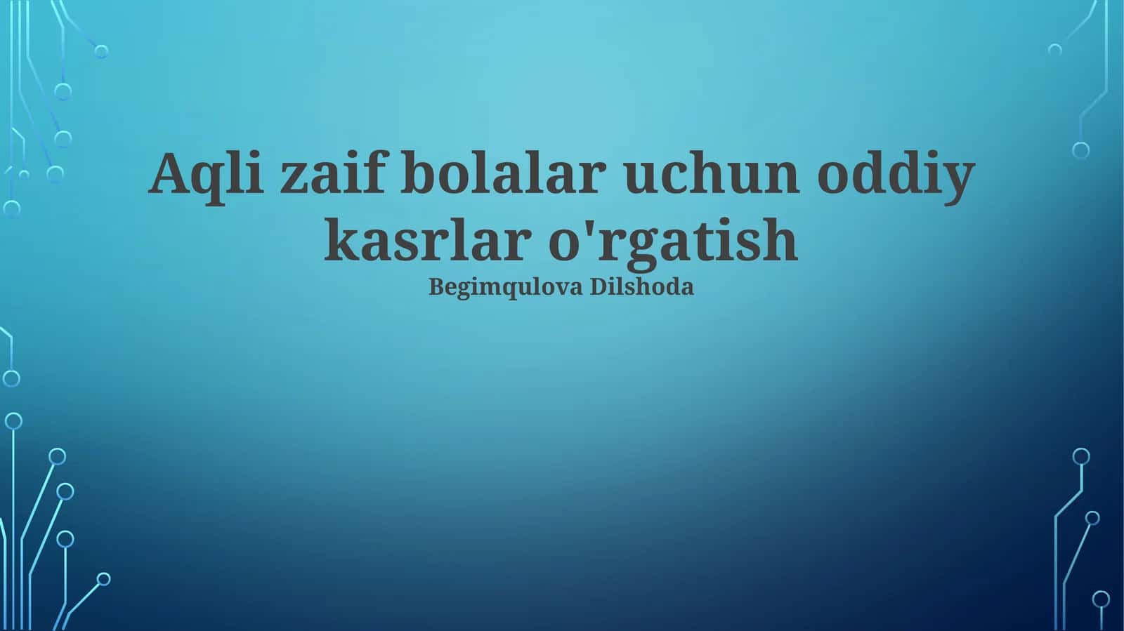 Aqli zaif bolalar uchun oddiy kasrlar o'rgatish