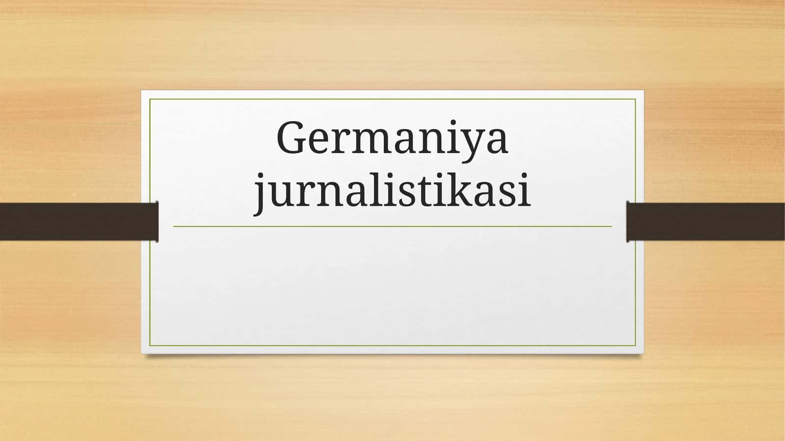 Germaniya jurnalistikasi
