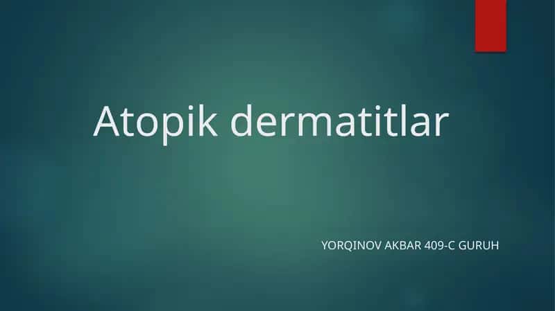 Atopikdermatitlar