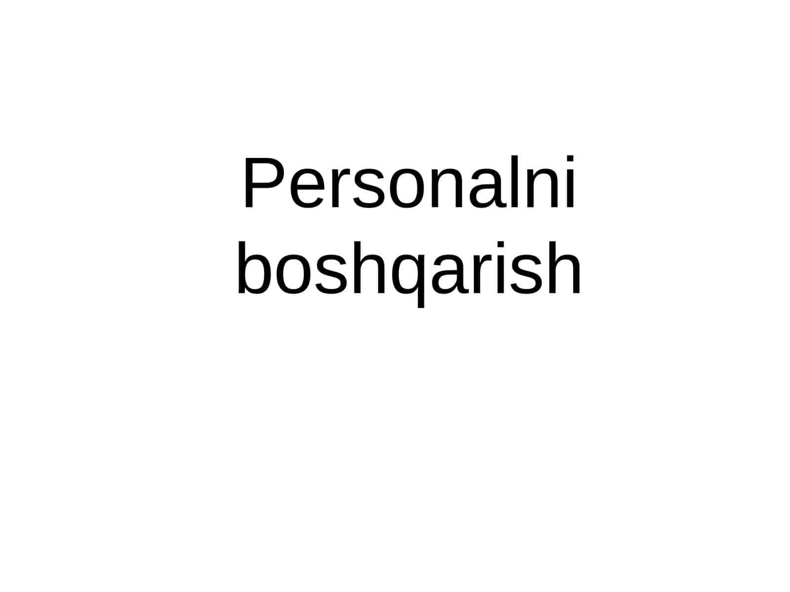Personalni boshqarish