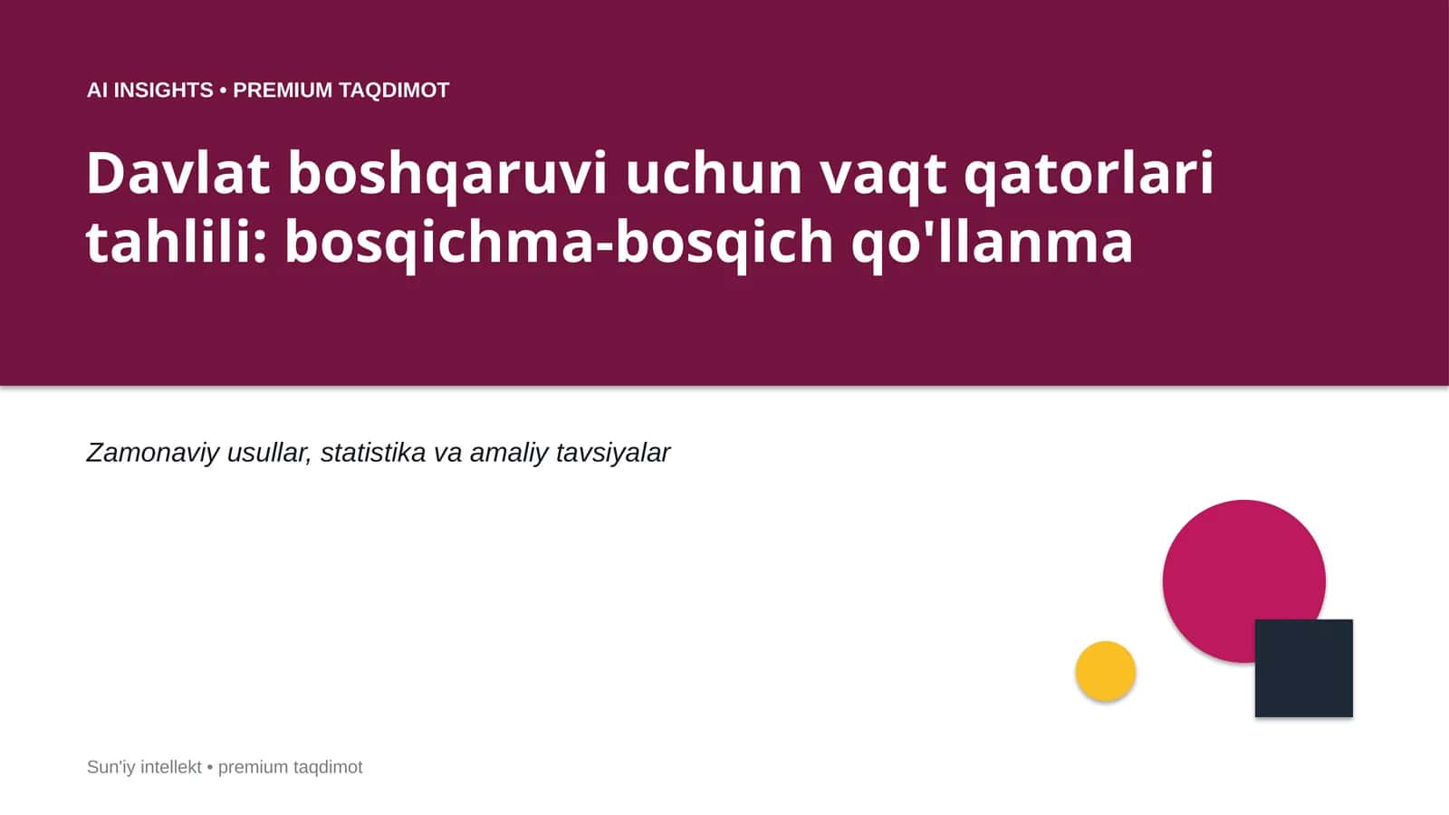 Sun'iy intellekt • premium taqdimot