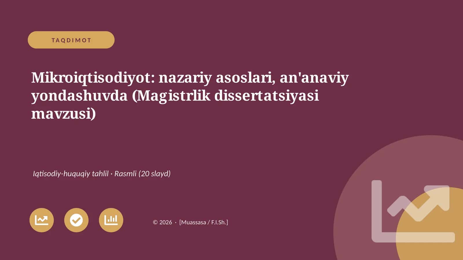 Mikroiqtisodiyot: nazariy asoslari, an'anaviy yondashuvda (Magistrlik dissertatsiyasi mavzusi)