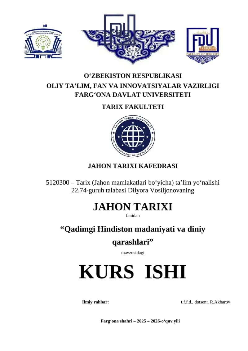 Qadimgi Hindiston madaniyati va diniy qarashlari