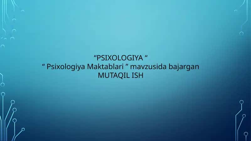 psixologiya maktablari