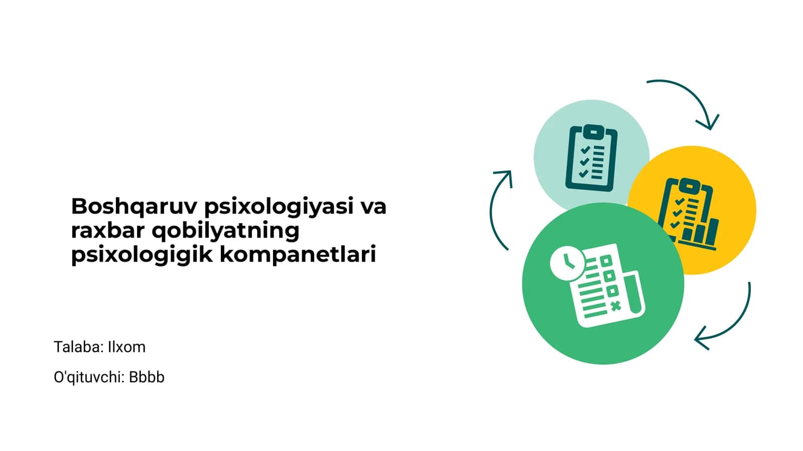 Boshqaruv psixologiyasi va raxbar qobilyatning psixologigik kompanetlari