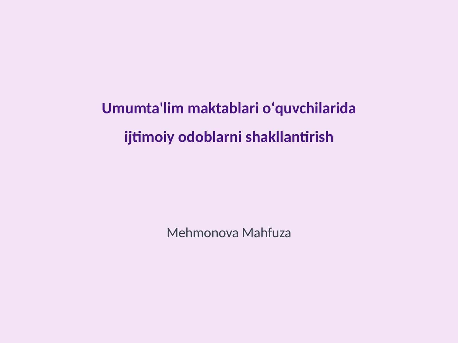 Ijtimoiy odoblar tushunchasi va ahamiyati