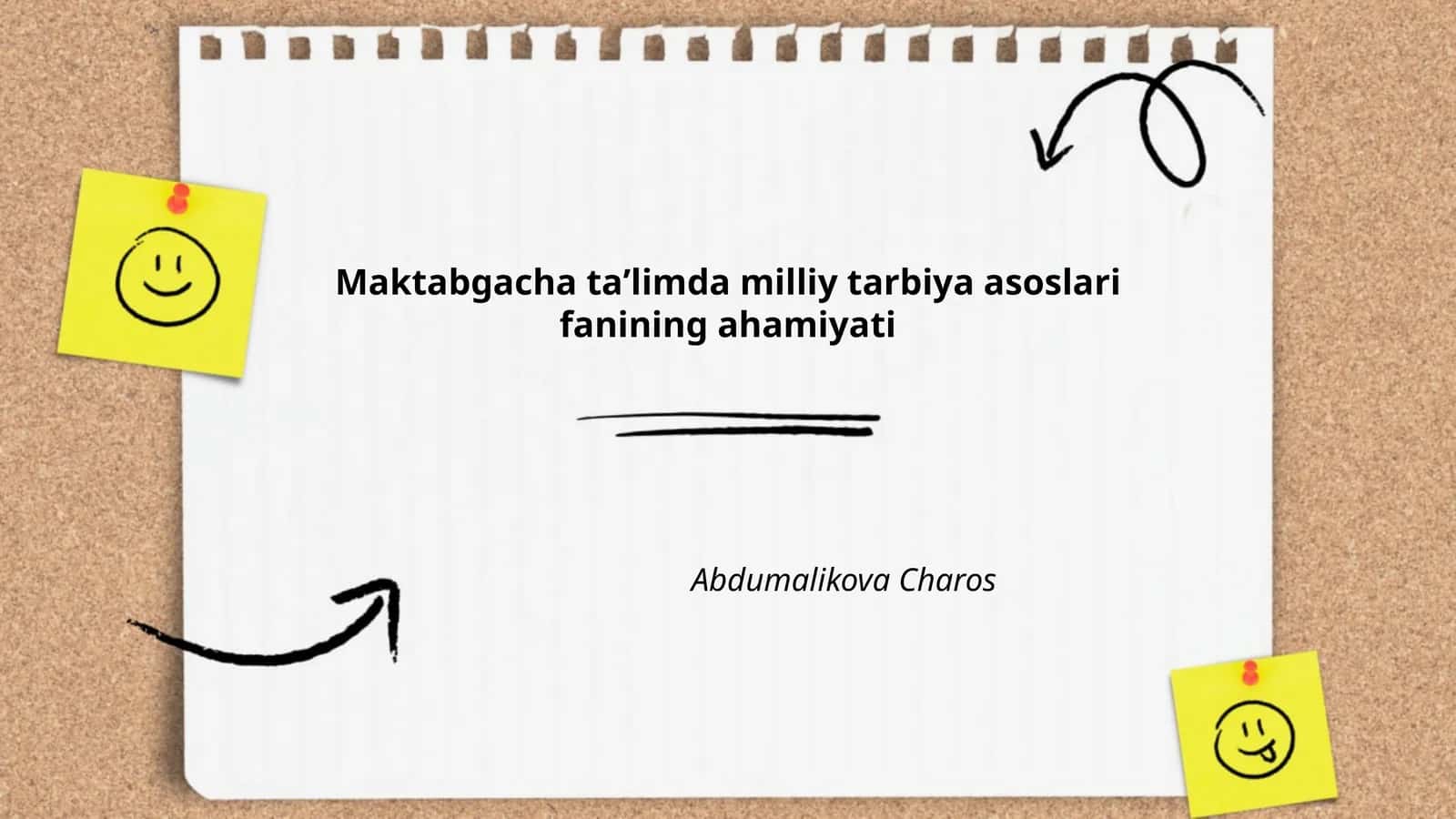 Maktabgacha ta'limda milliy tarbiya asoslari fanining ahamiyati
