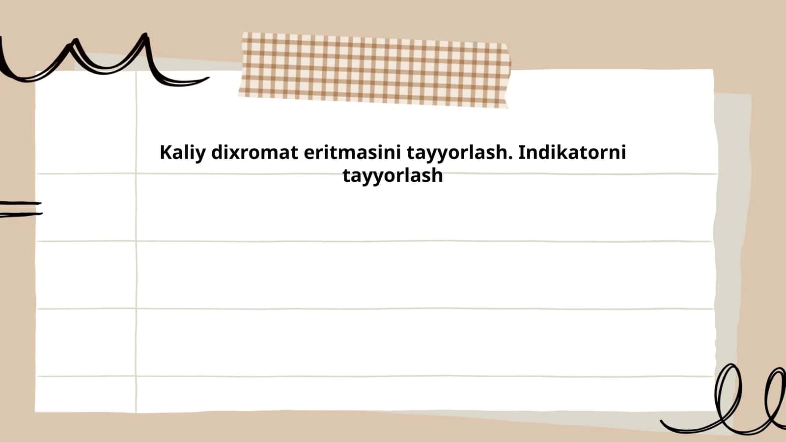 Kaliy dixromat eritmasini tayyorlash