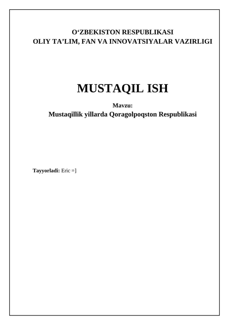Mustaqillik yillarda Qoragolpoqston Respublikasi