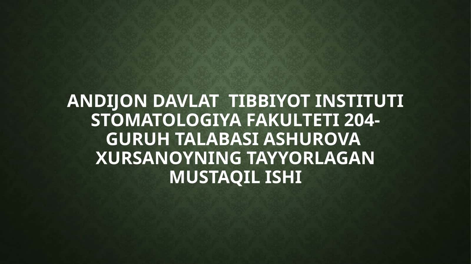 yuzni qon bilan ta'minlanishi