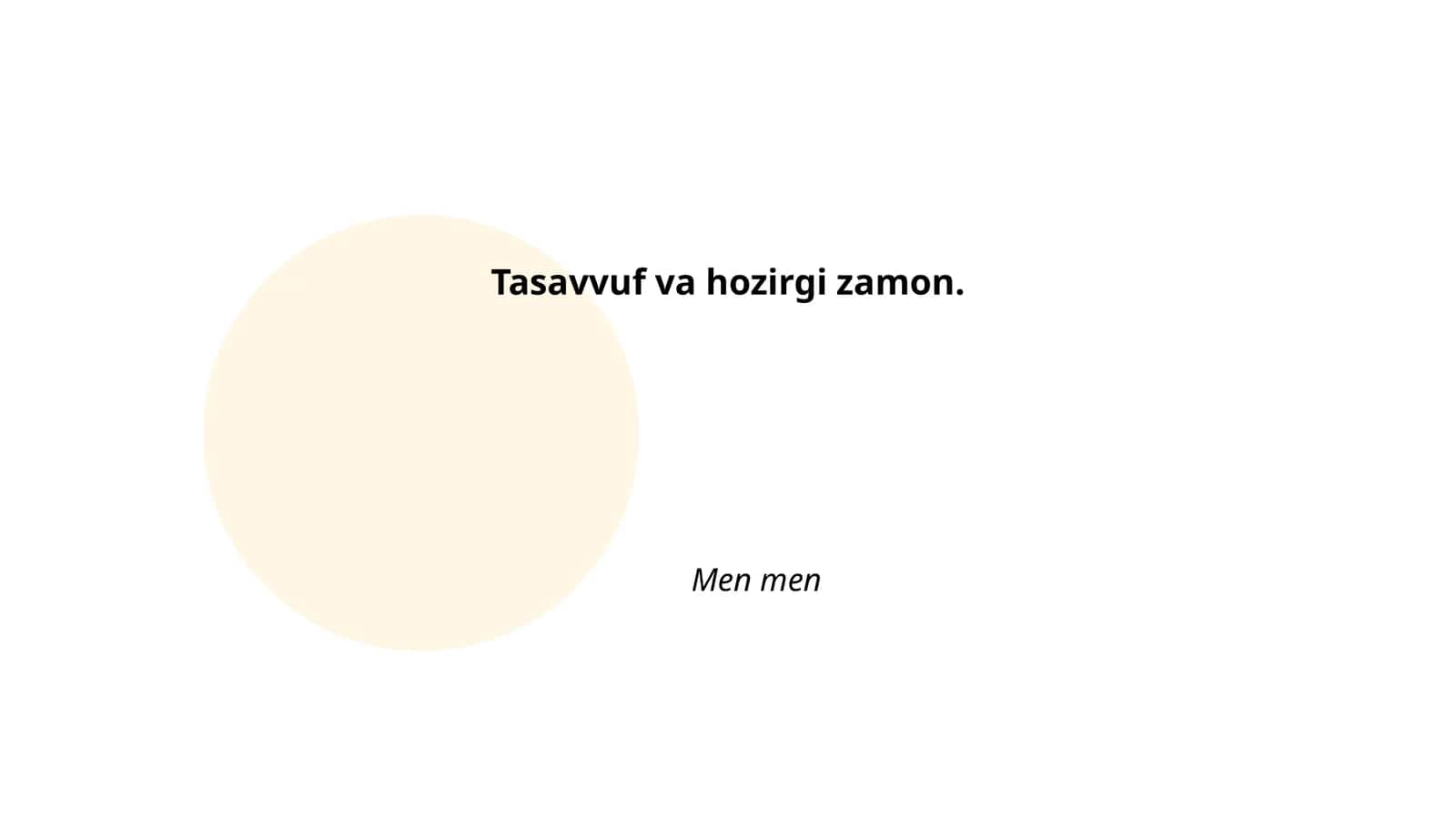Tasavvuf va hozirgi zamon