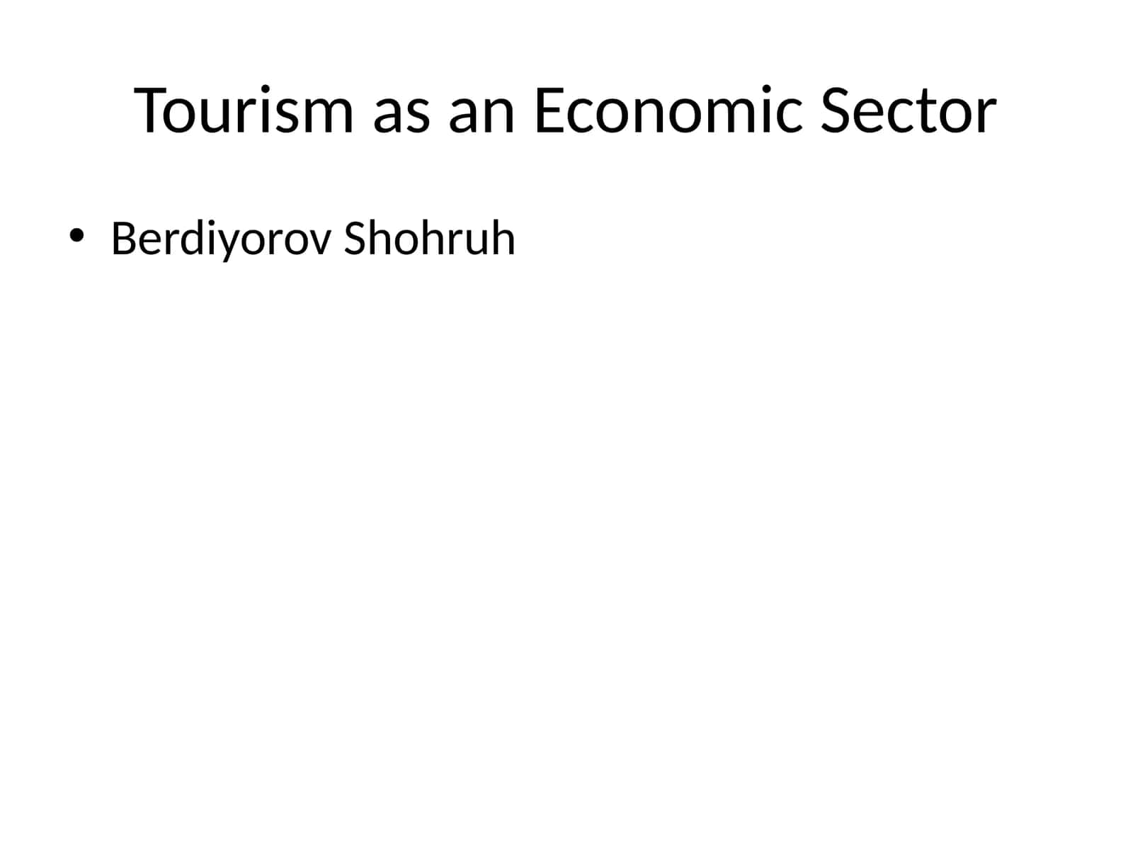 tourism as an economic sector