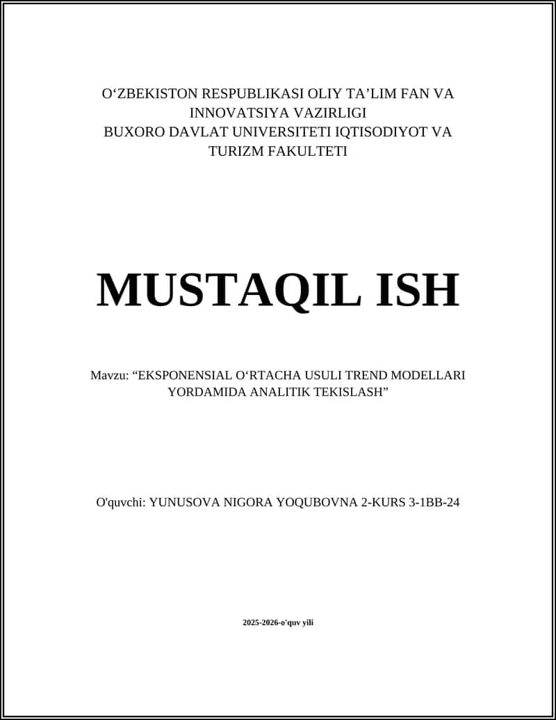 Eksponensial oʻrtacha usuli