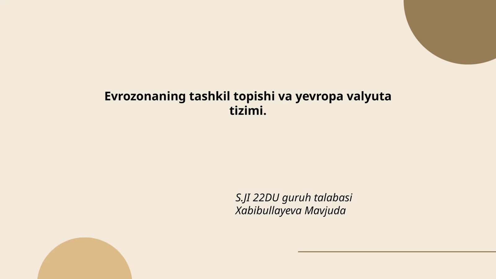 Yevrozona tushunchasi