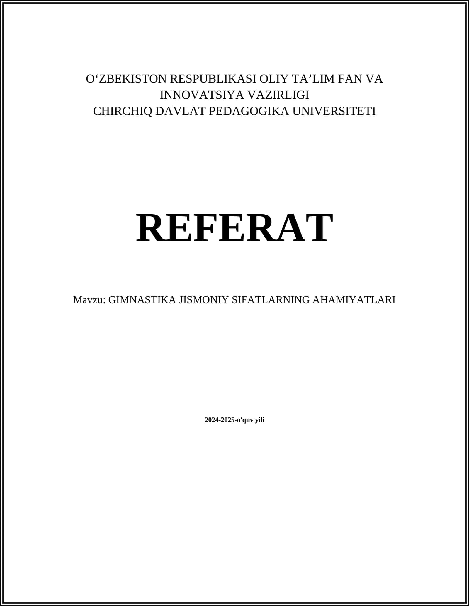 GIMNASTIKA JISMONIY SIFATLARNING AHAMIYATLARI