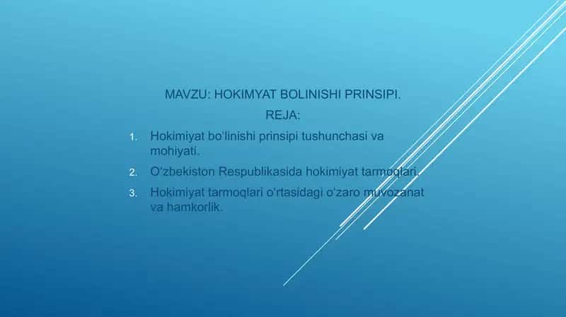 HOKIMYAT BOLINISHI PRINSIPI.