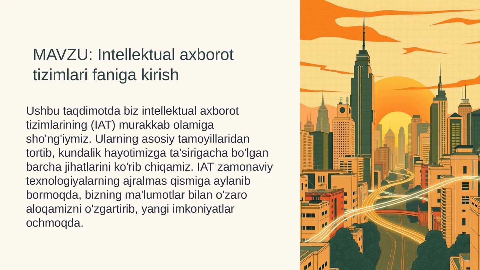 Intellektual axborot tizimlari faniga kirish
