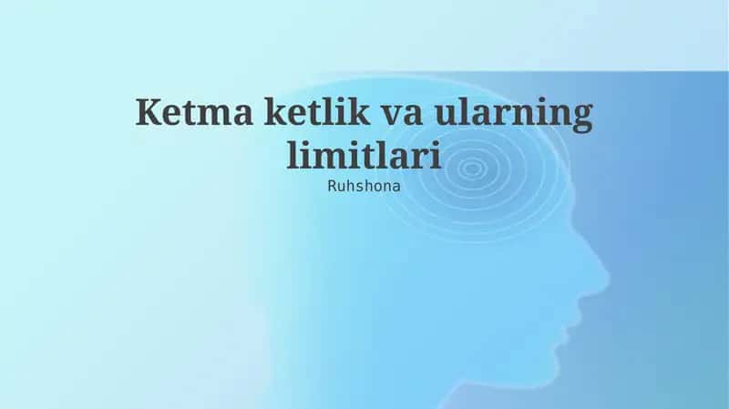 Ketma ketlik va ularning limitlari