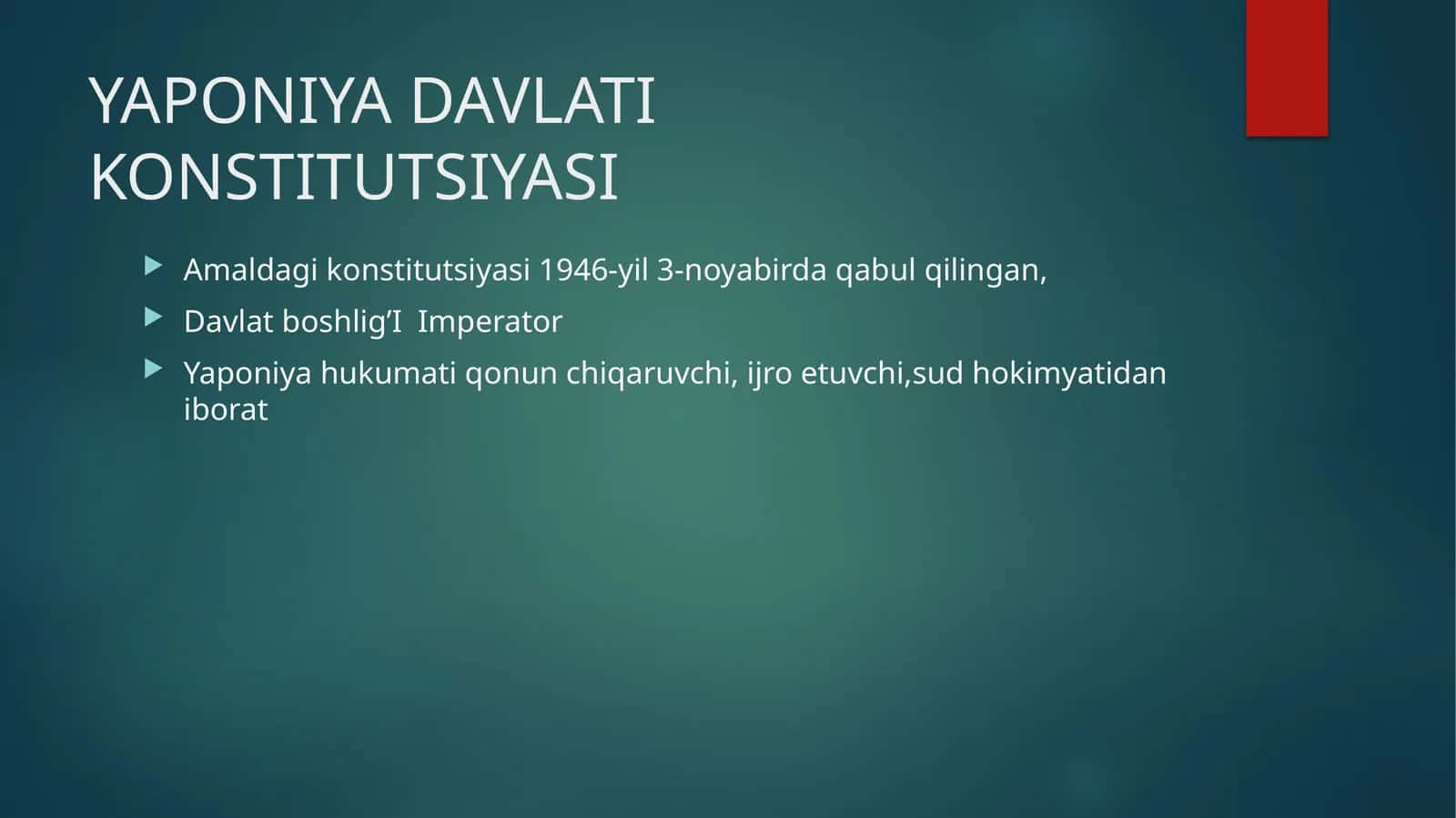 YAPONIYA DAVLATI KONSTITUTSIYASI