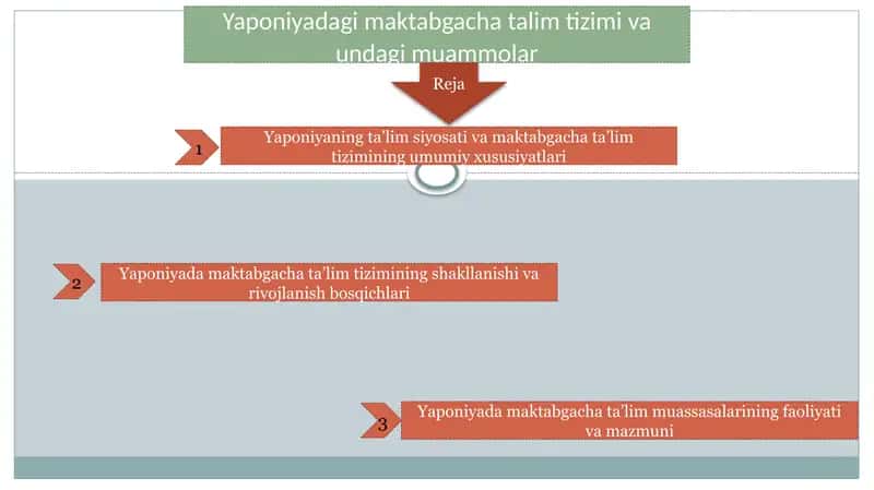 Yaponiyadagi maktabgacha talim tizimi va undagi muammolar