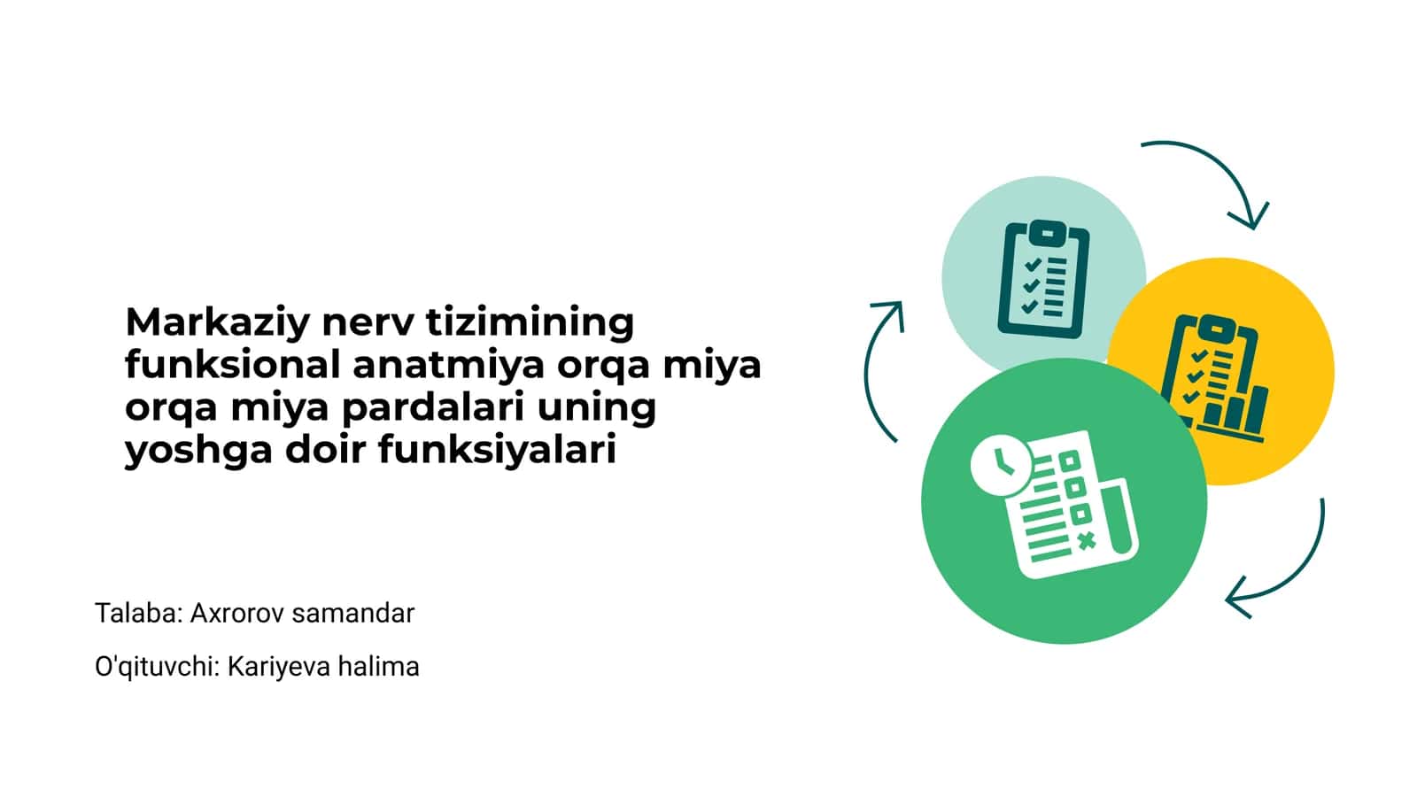 Markaziy nerv tizimining umumiy strukturalari