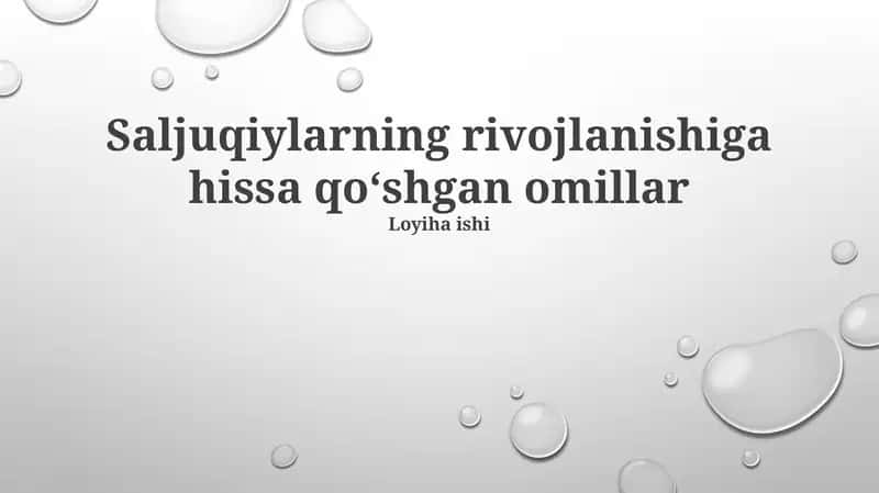 Saljuqiylarning rivojlanishiga hissa qoʻshgan omillar