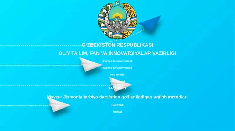 Jismoniy tarbiya darslarida qo'llaniladigan uqtish metodlari