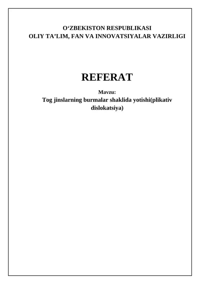 Burmalarning Yotishi (Plikativ Dislokatsiya)