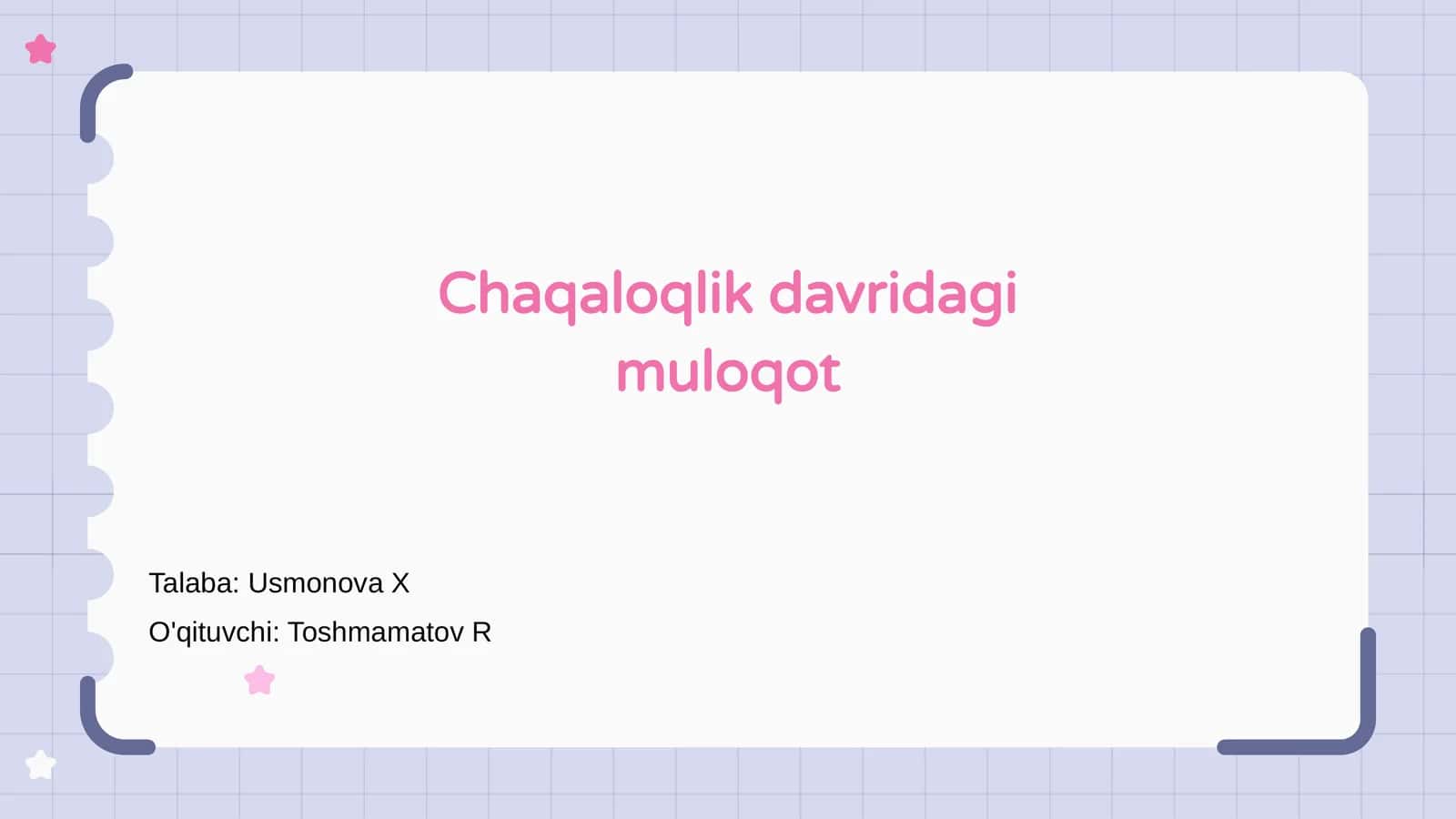 Chaqaloqlik davridagi muloqot