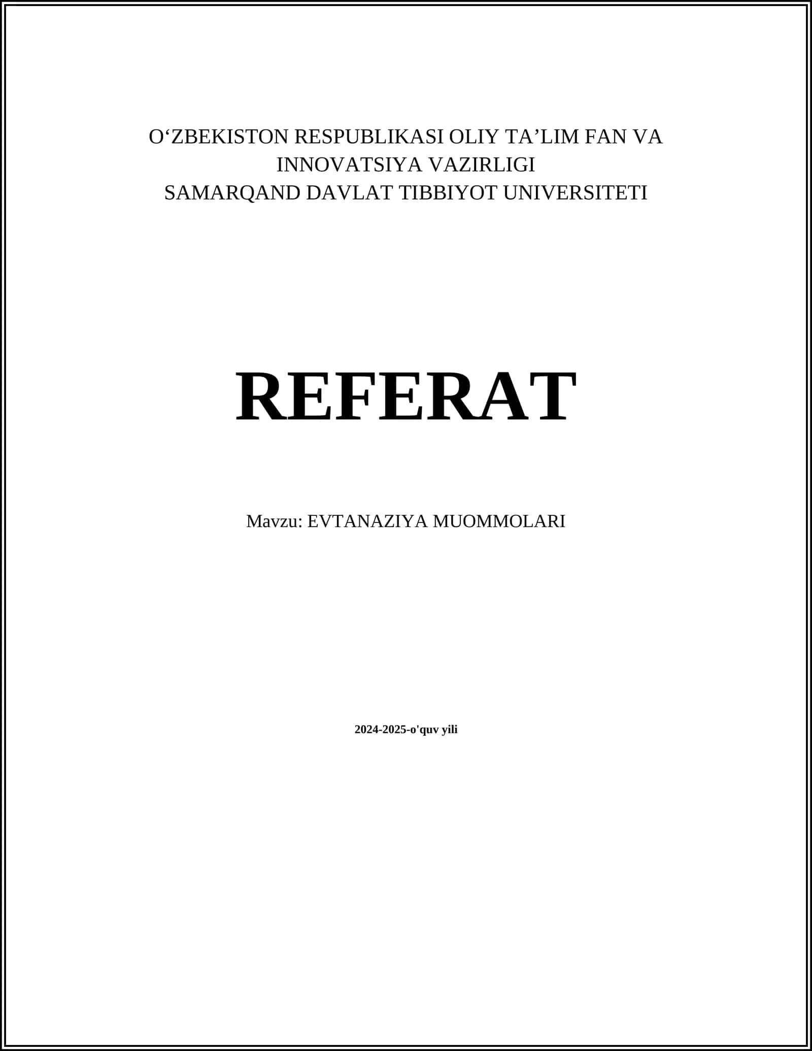 EVTANAZIYA MUOMMOLARI