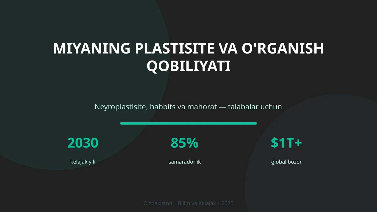 MIYANING PLASTISITE VA O'RGANISH QOBILIYATI