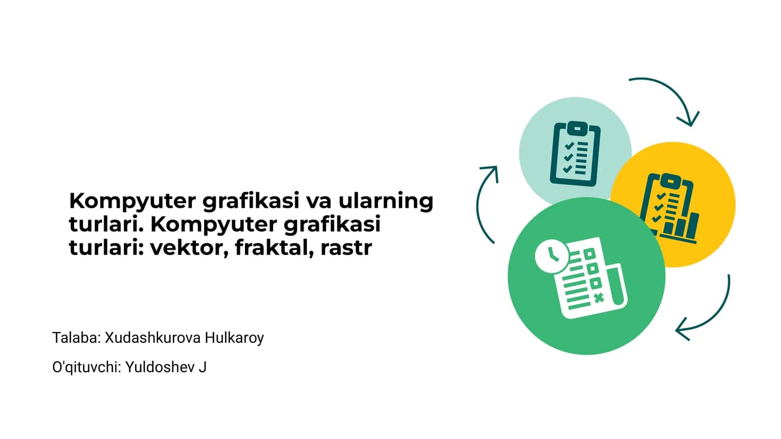 Kompyuter grafikasi va ularning turlari