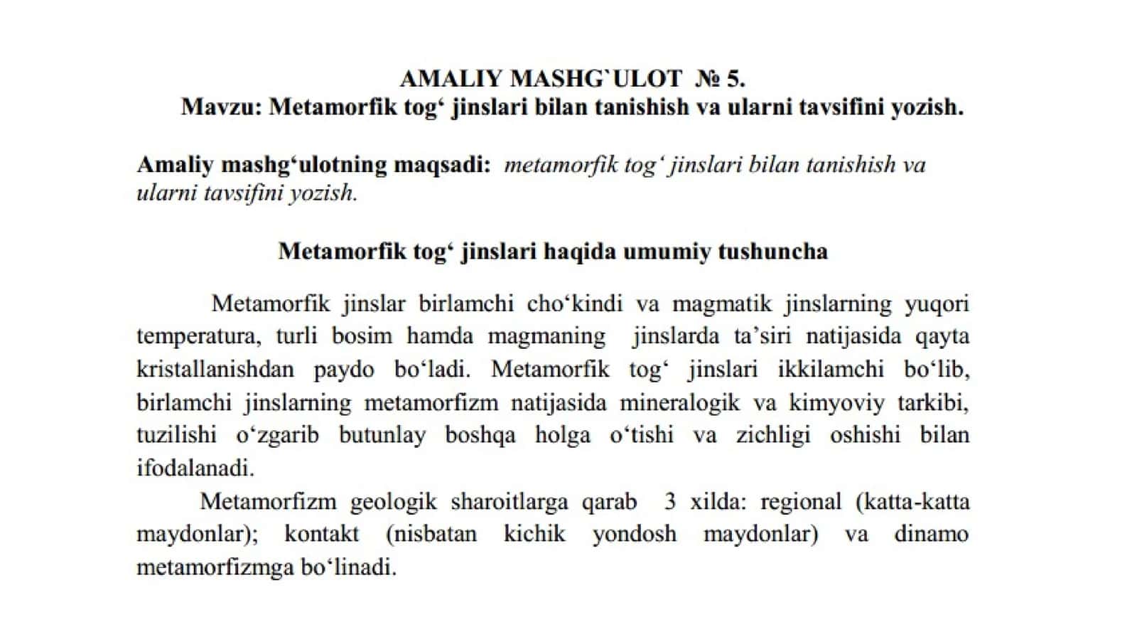 Metamorfik tog' jinslari