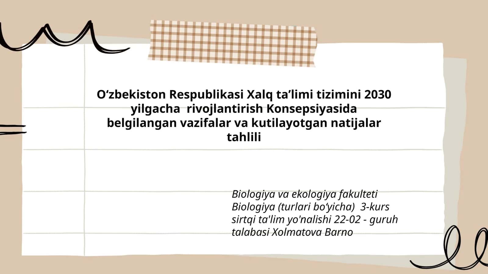 Biologiya va ekologiya fakulteti